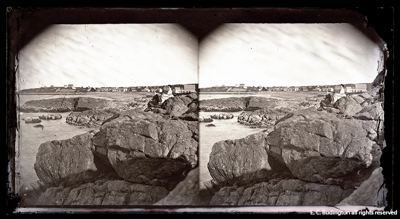 Two Figures on Rocks, 1870s