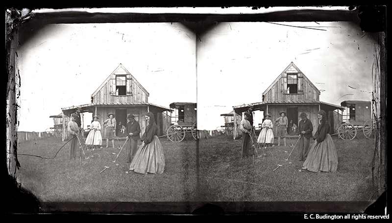 Croquet in Front of Cabin, 1870s