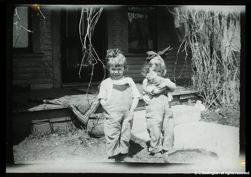 Two Girls with Kitten